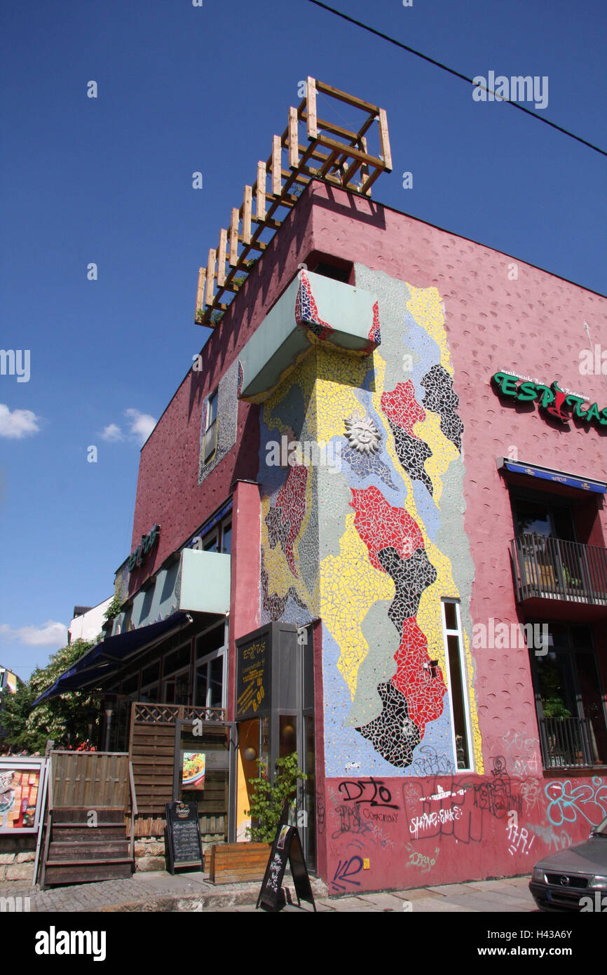 Germany, Saxony, Dresden, house facade, paints, town, house, building