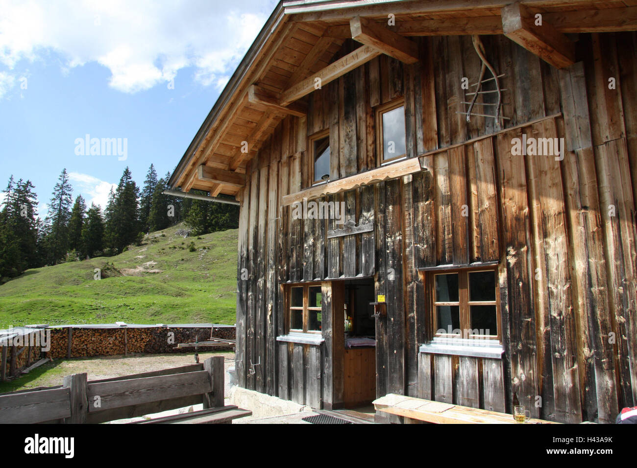 Austria Tyrol Karwendel Oberbrunnalm Detail Nordtirol Stock