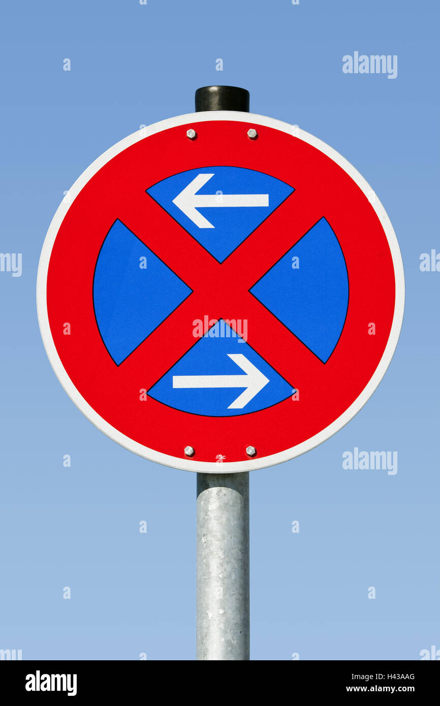 Traffic signs, stop ban, directions, absolutely, blue, hold, heaven, on
