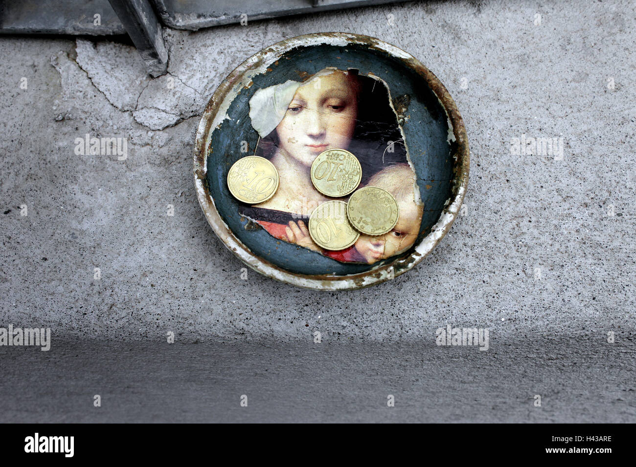 Plate, money, coins, Stock Photo