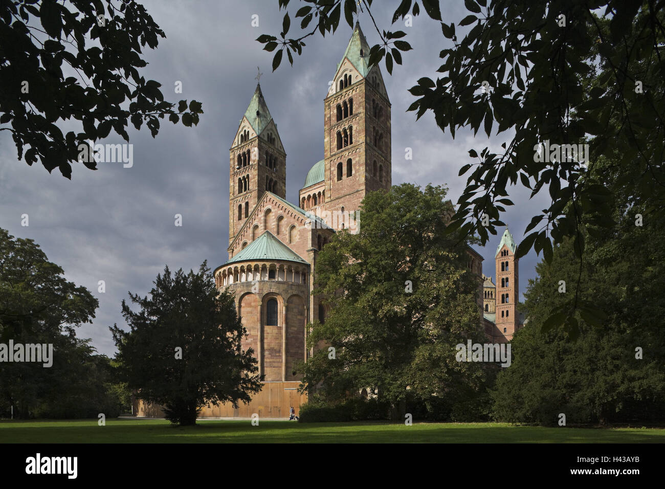 Germany, Rhineland-Palatinate, Worms, cathedral, architecture, town, destination, place of interest, building, structure, faith, religion, Christianity, church, sacred construction, church, Stock Photo