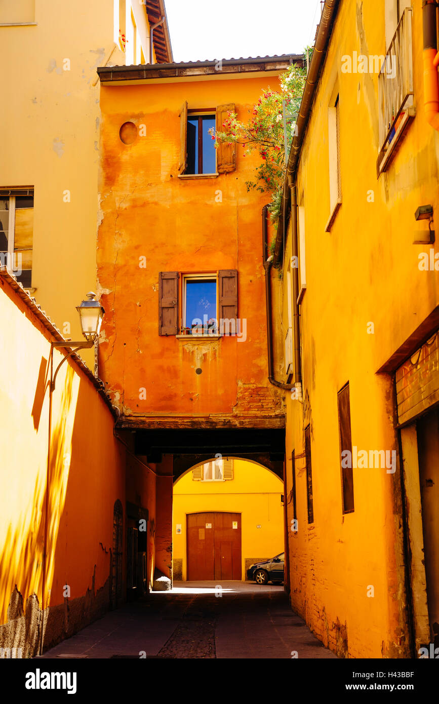 Alley in Bologna, Emilia-Romagna, Italy Stock Photo