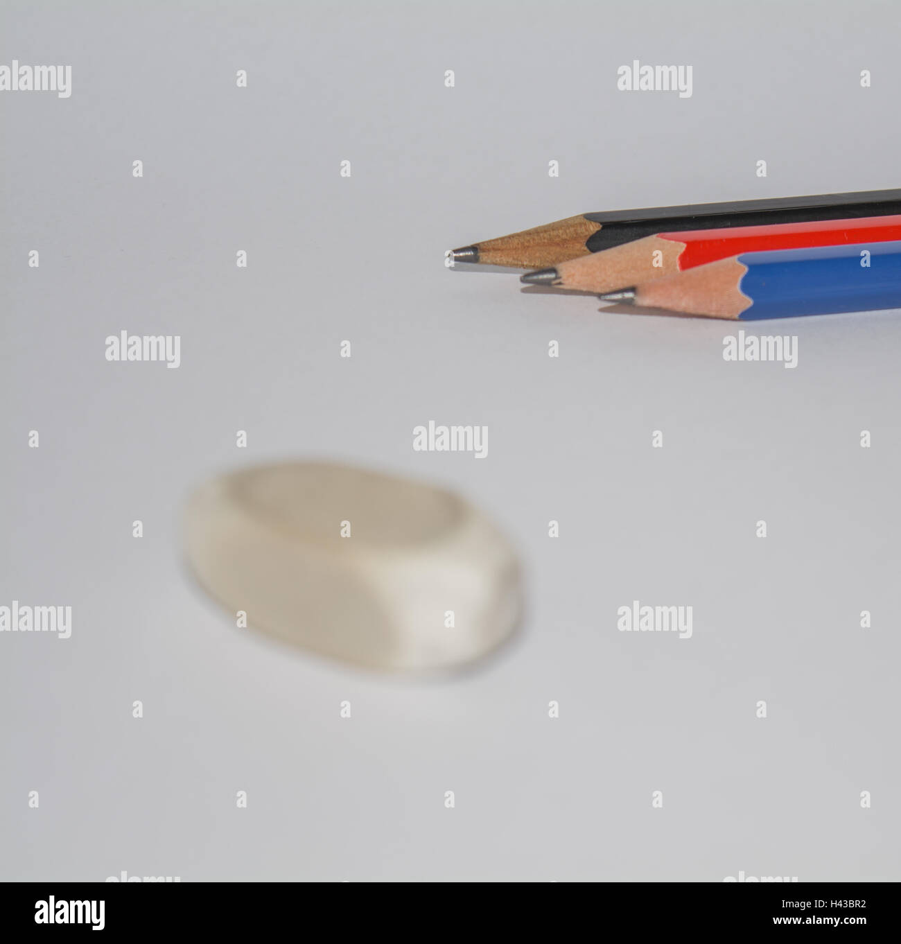 Pen and eraser Stock Photo Alamy