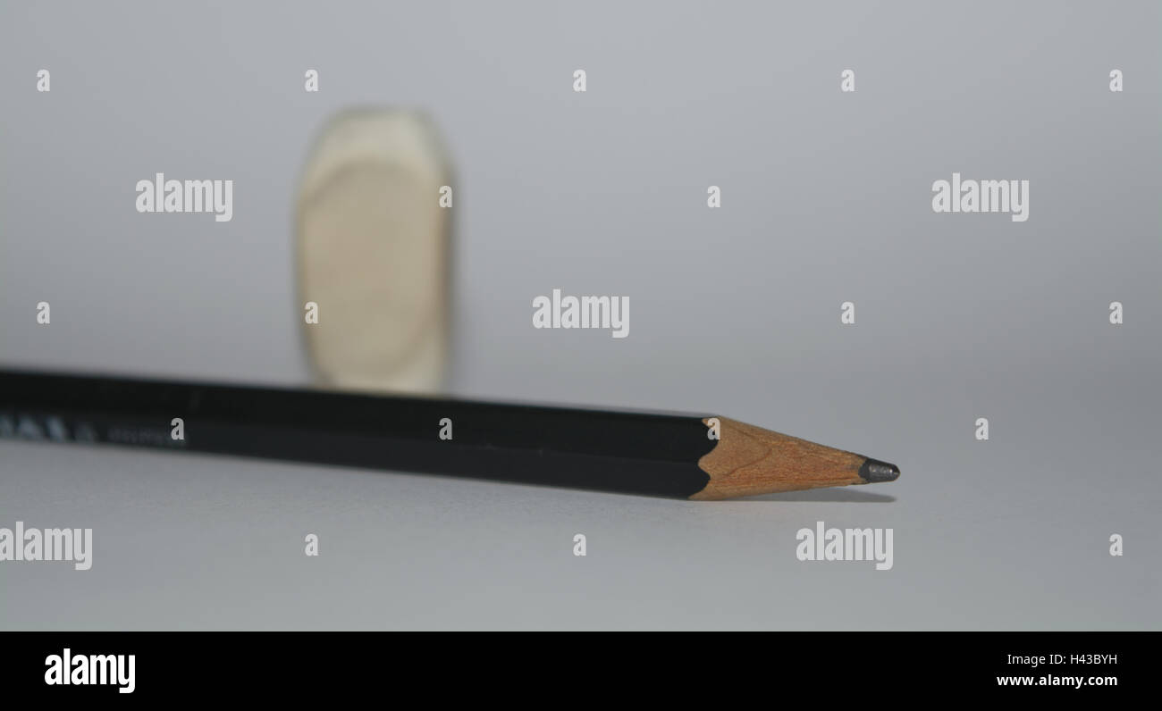Pen and eraser Stock Photo Alamy