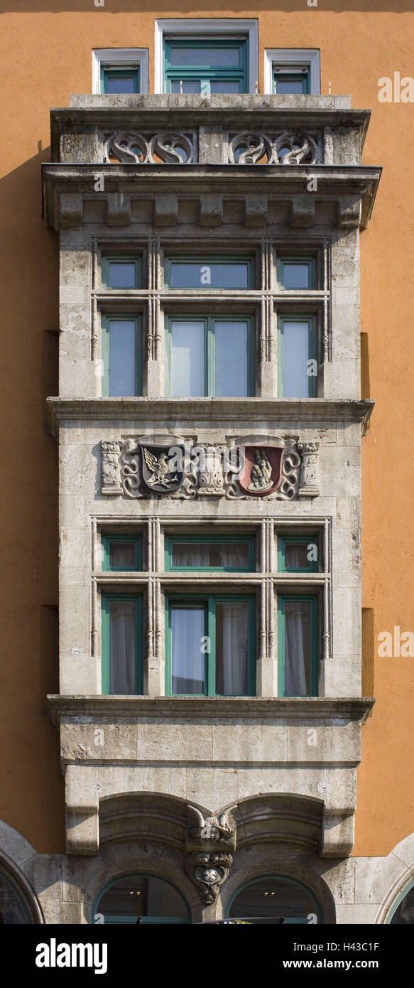Sendlinger street, facade, detail, Munich, Bavaria, Germany, Stock Photo