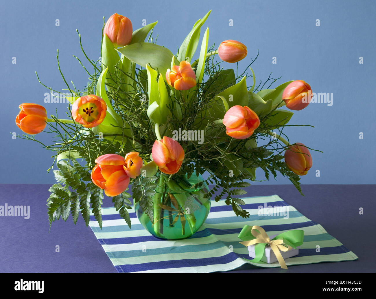 Vase, tulip bunch, present, Stock Photo