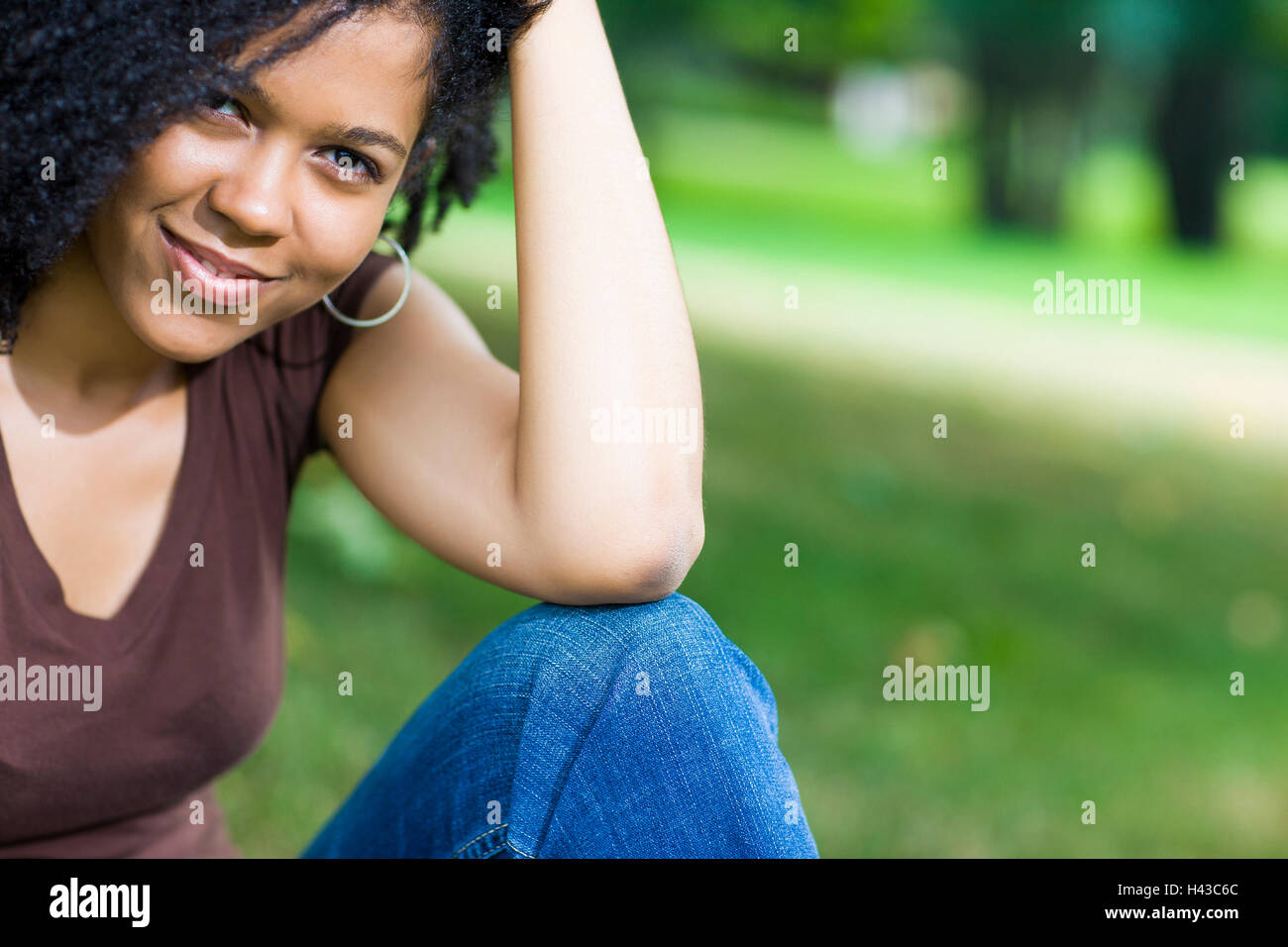 African american woman sitting comfy hi-res stock photography and ...