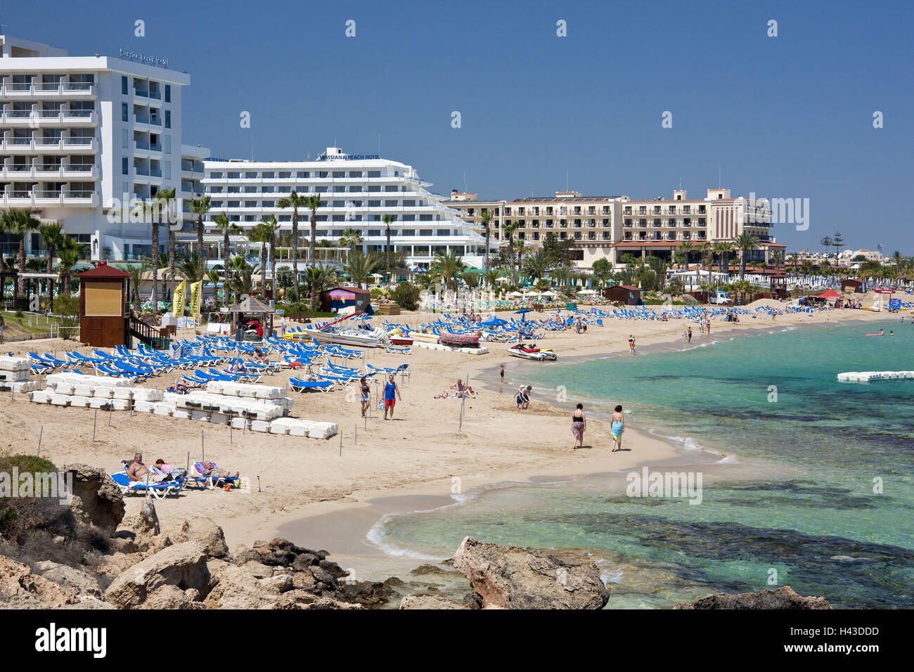 Cyprus, Greek, Protaras, hotels on the beach Stock Photo - Alamy