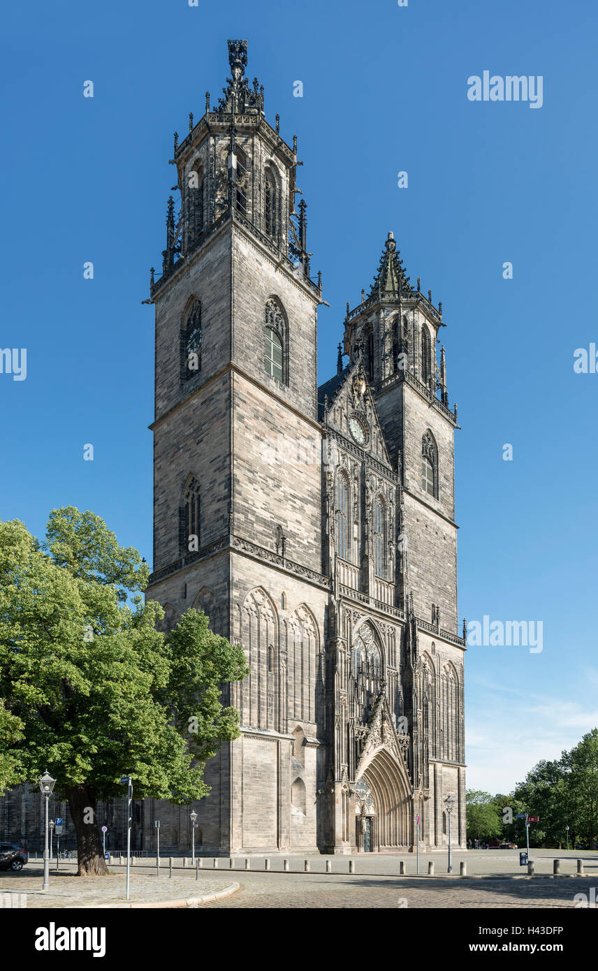 Magdeburg Cathedral, Magdeburg, Saxony-Anhalt, Germany Stock Photo