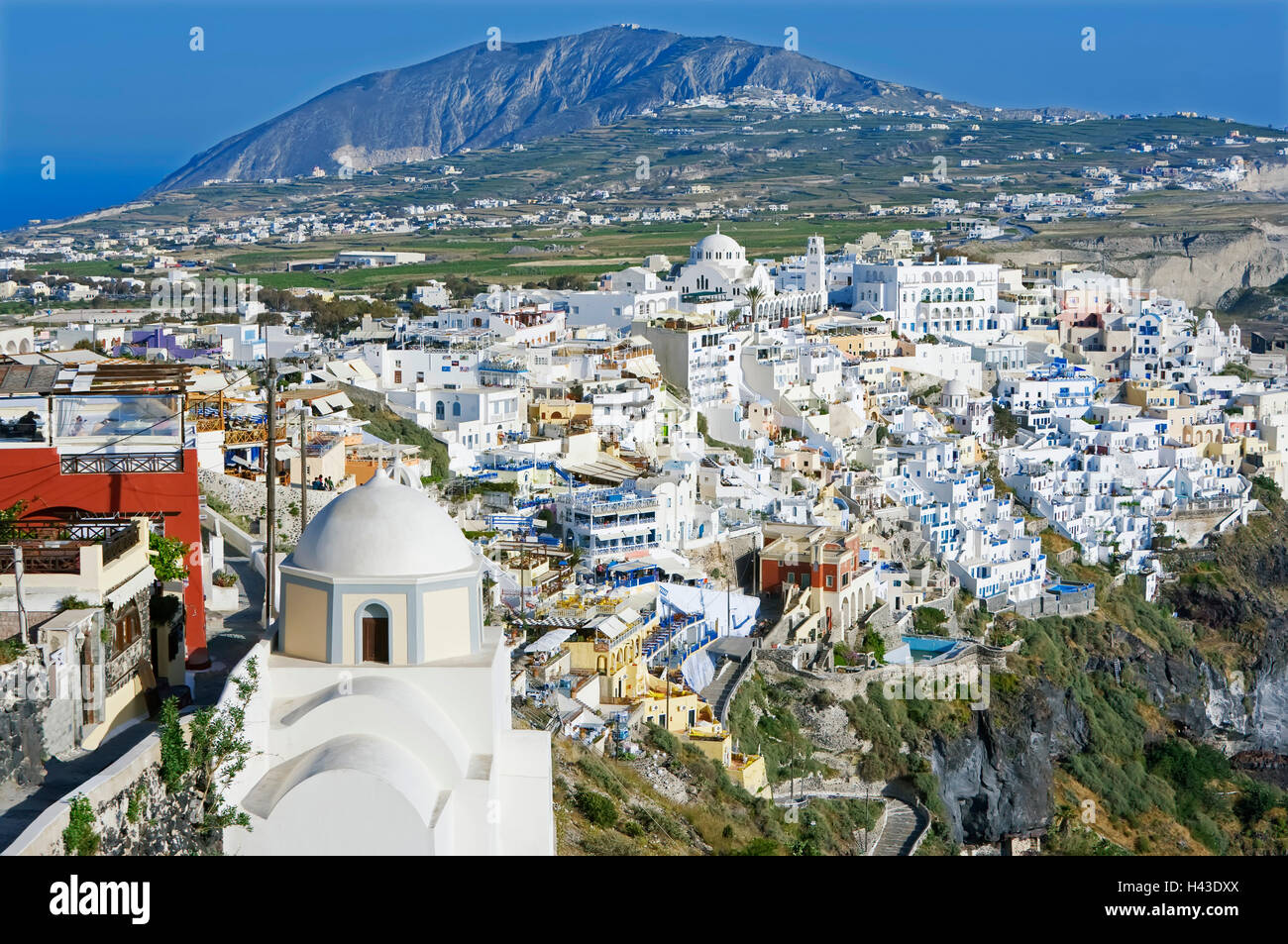 View to Thira, Santorini, Cyclades Islands, Greece Stock Photo