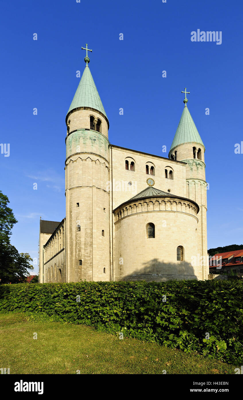 Germany, Saxony-Anhalt, Gernrode, collegiate church St Cyriakus, Stock Photo
