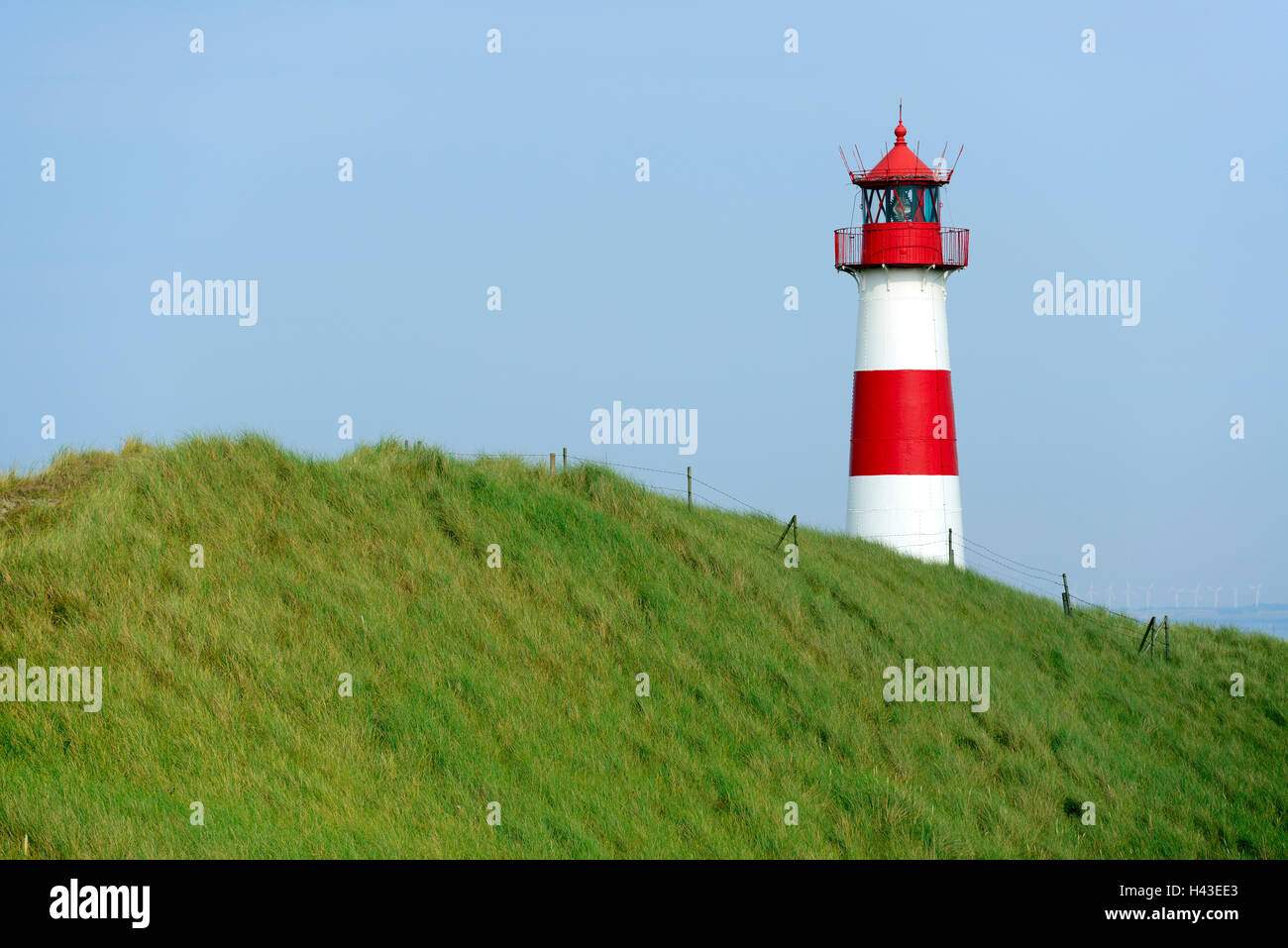 Lighthouse List East, Ellenbogen, Sylt, North Frisian Islands, North Frisia, Schleswig-Holstein, Germany Stock Photo