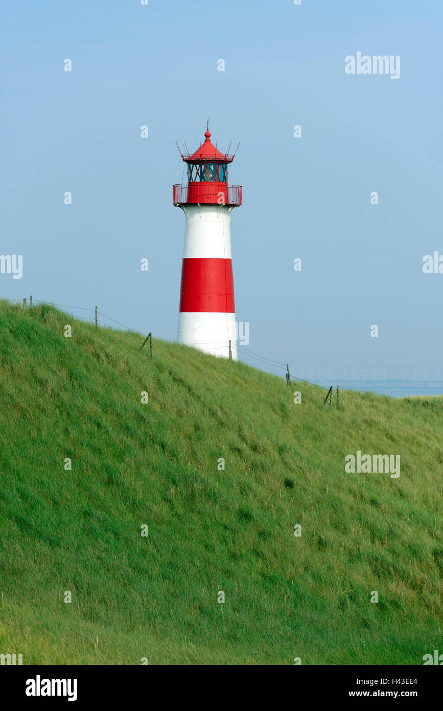 Lighthouse List East, Ellebogen, Sylt, North Frisian Islands, North Frisia, Schleswig-Holstein, Germany Stock Photo