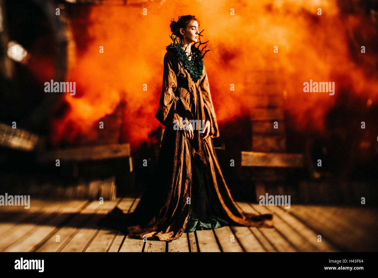 Woman wearing gown on stage hi-res stock photography and images - Alamy