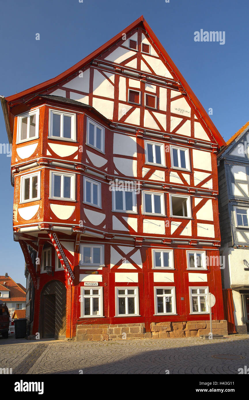 Germany, Hessen, Schwalmstadt, Treysa, Old Town, marketplace, half