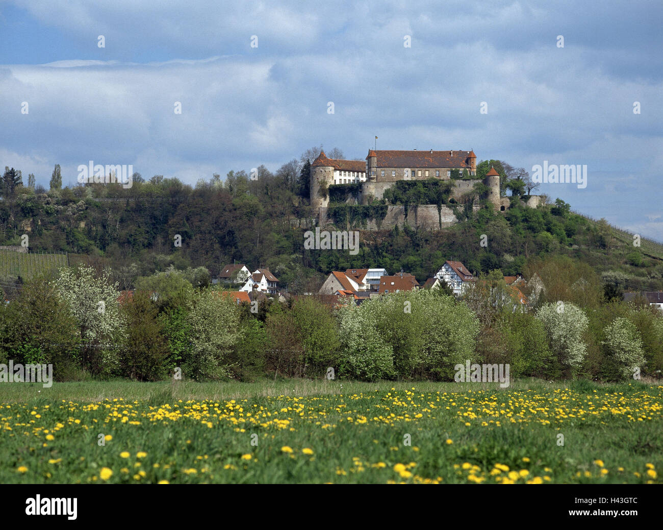 Germany, Baden-Wurttemberg, sub-group brook, castle Stettenfels, Stock Photo