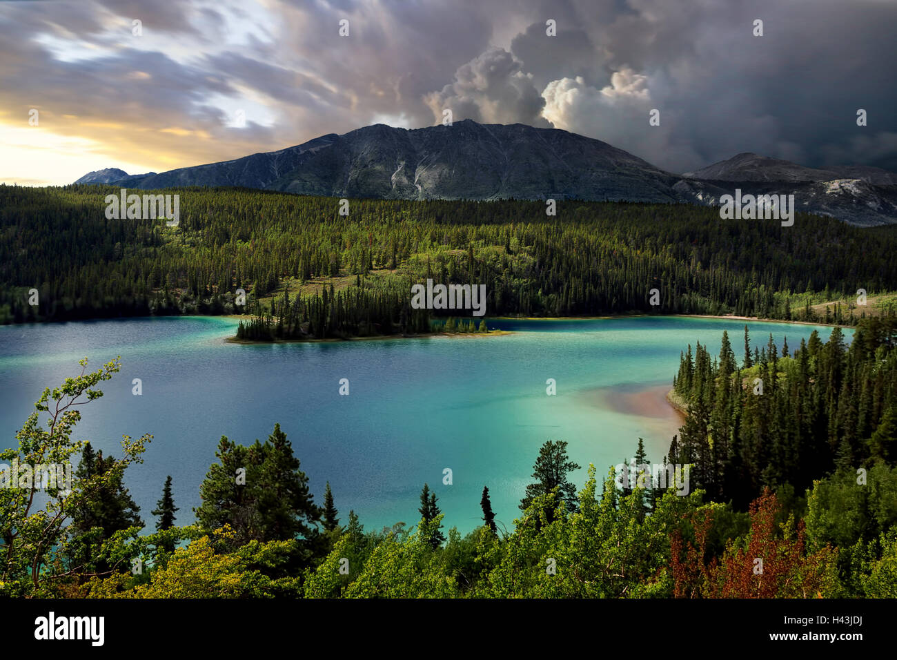 Emerald Lake, Southern Yukon, Canada Stock Photo