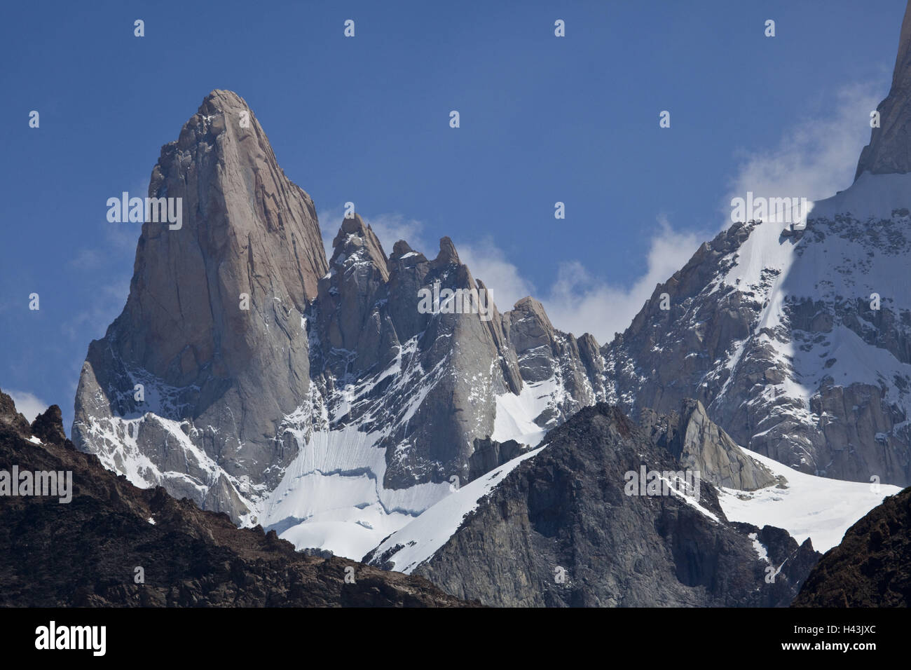 Argentina, Patagonia, Fitz Roy, tablespoon Chalten, the Andes, batch Glaciares national park, mountains, Stock Photo