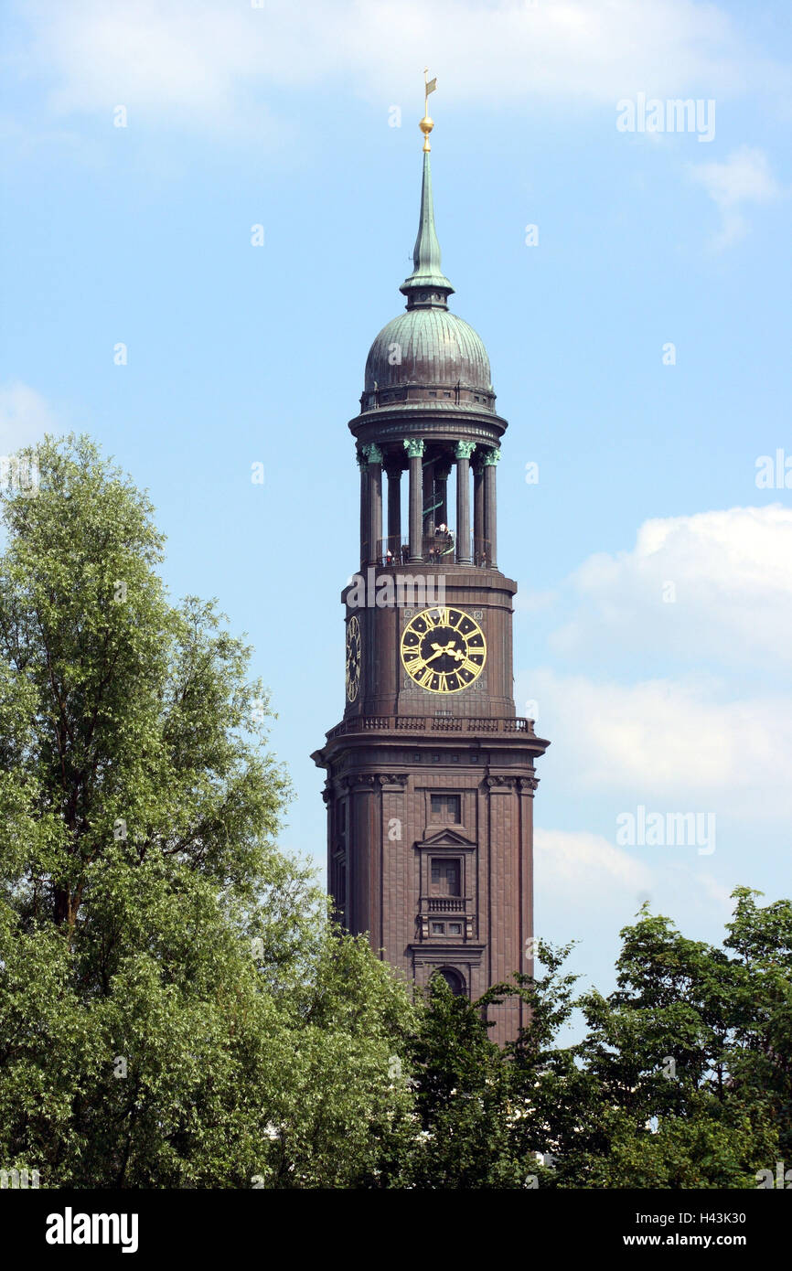Germany, Hamburg, church Saint Michaelis, tower, 'Michel' Stock Photo