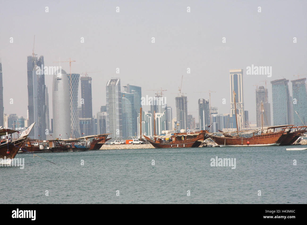 Qatar, Doha, town view, skyline, harbour, boots, Qatar, place of