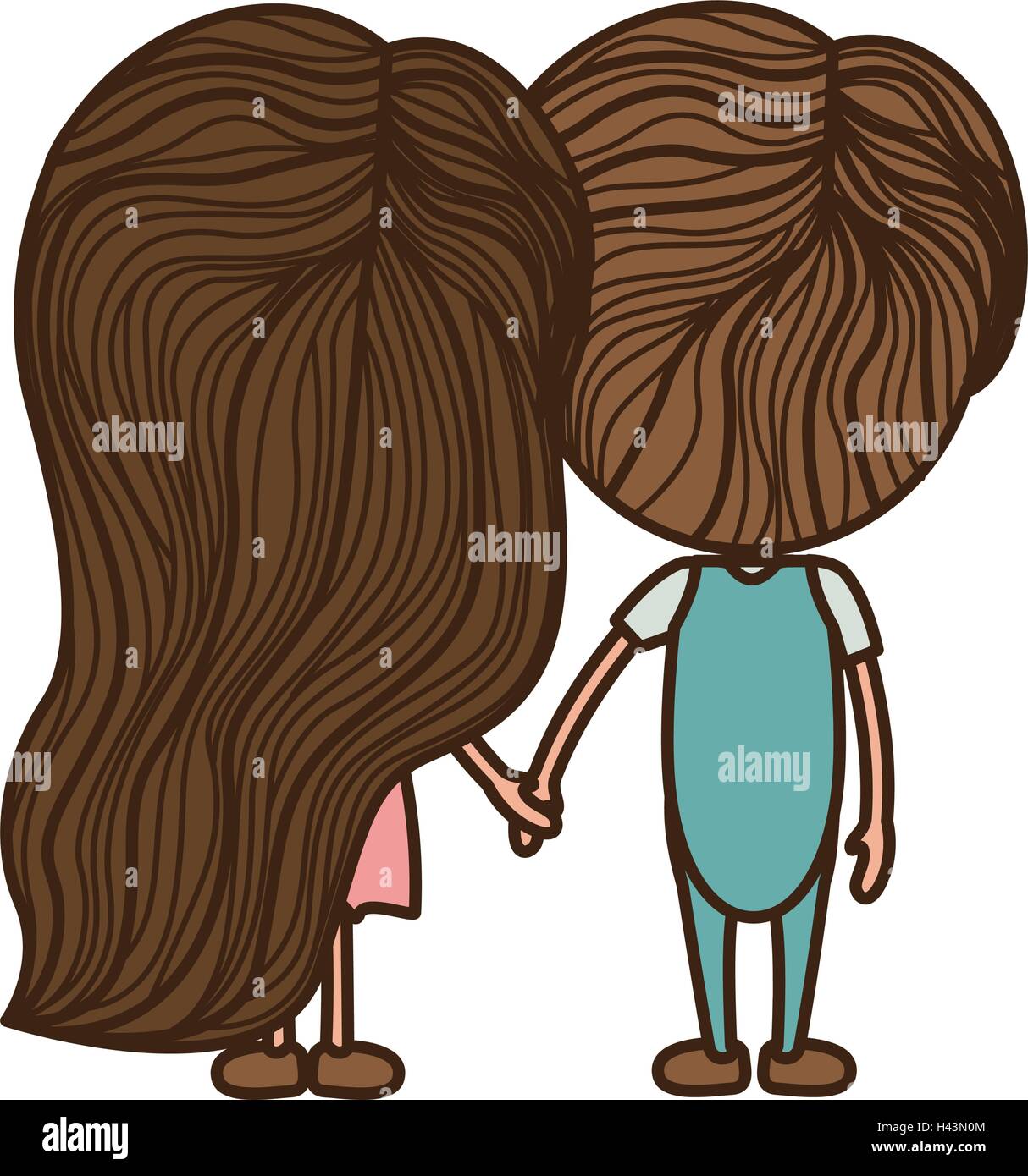 couple back with holding hands Stock Vector Image & Art - Alamy