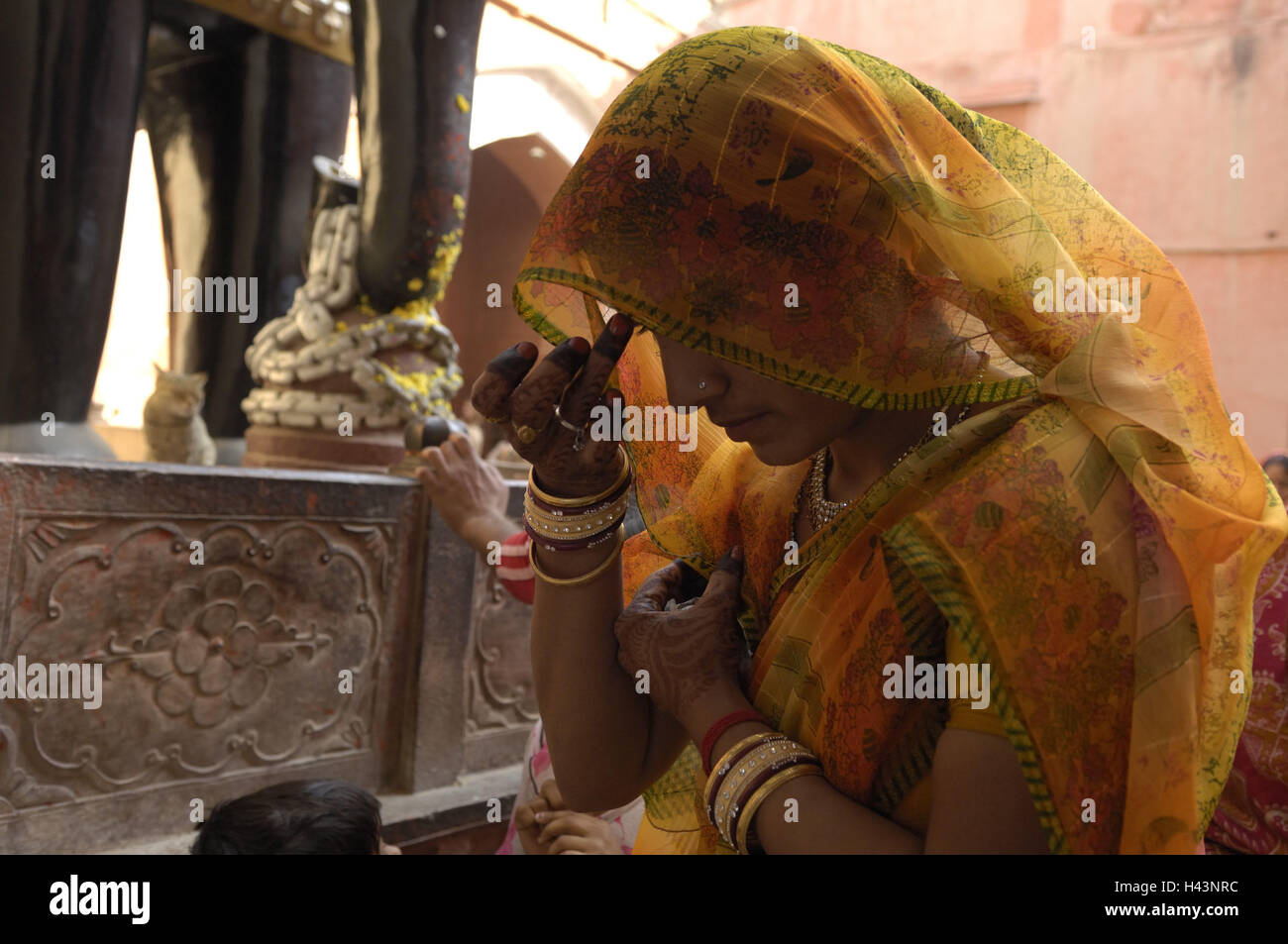 Indian, gesture, Bindi, attach, no model release, Stock Photo