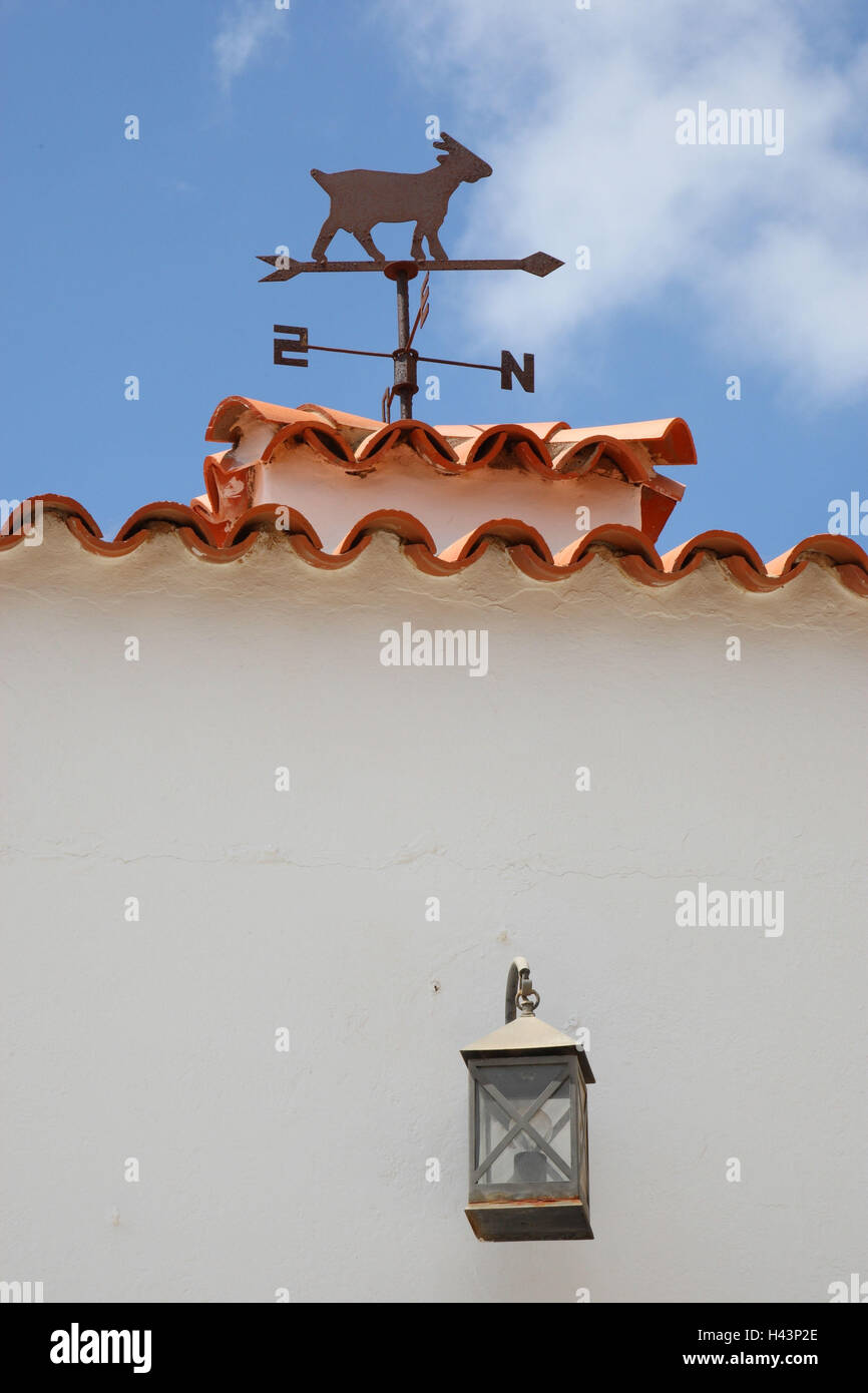Weather figure (goat) on a rooftop in Fuerteventura Stock Photo - Alamy