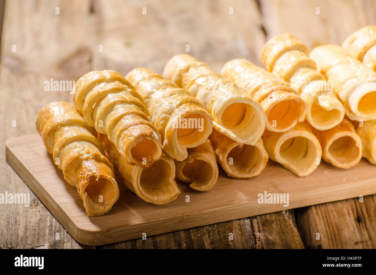 Cream horns homemade, delicious czech Christmas candy Stock Photo Alamy