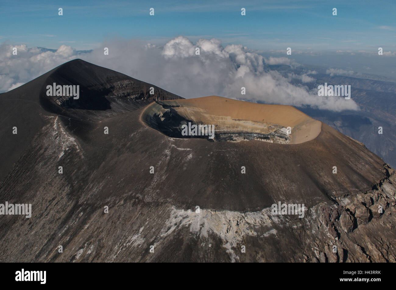 Africa, Tanzania, Ngorongoro highland, Ol Doinyo Lengai, volcano, crater, aerial shots, Stock Photo