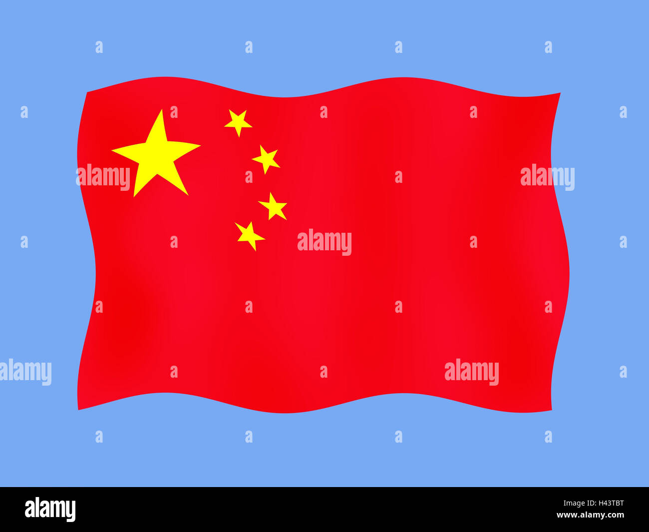 Computer graphics, national flag, China, flag, flag, state flag, state figure, blow, in Chinese, product photography, Stock Photo
