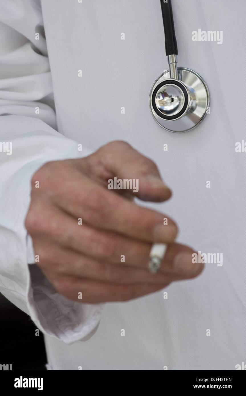 Doctor, detail, hand, cigarette, hold, people, man, doctor, doctor's