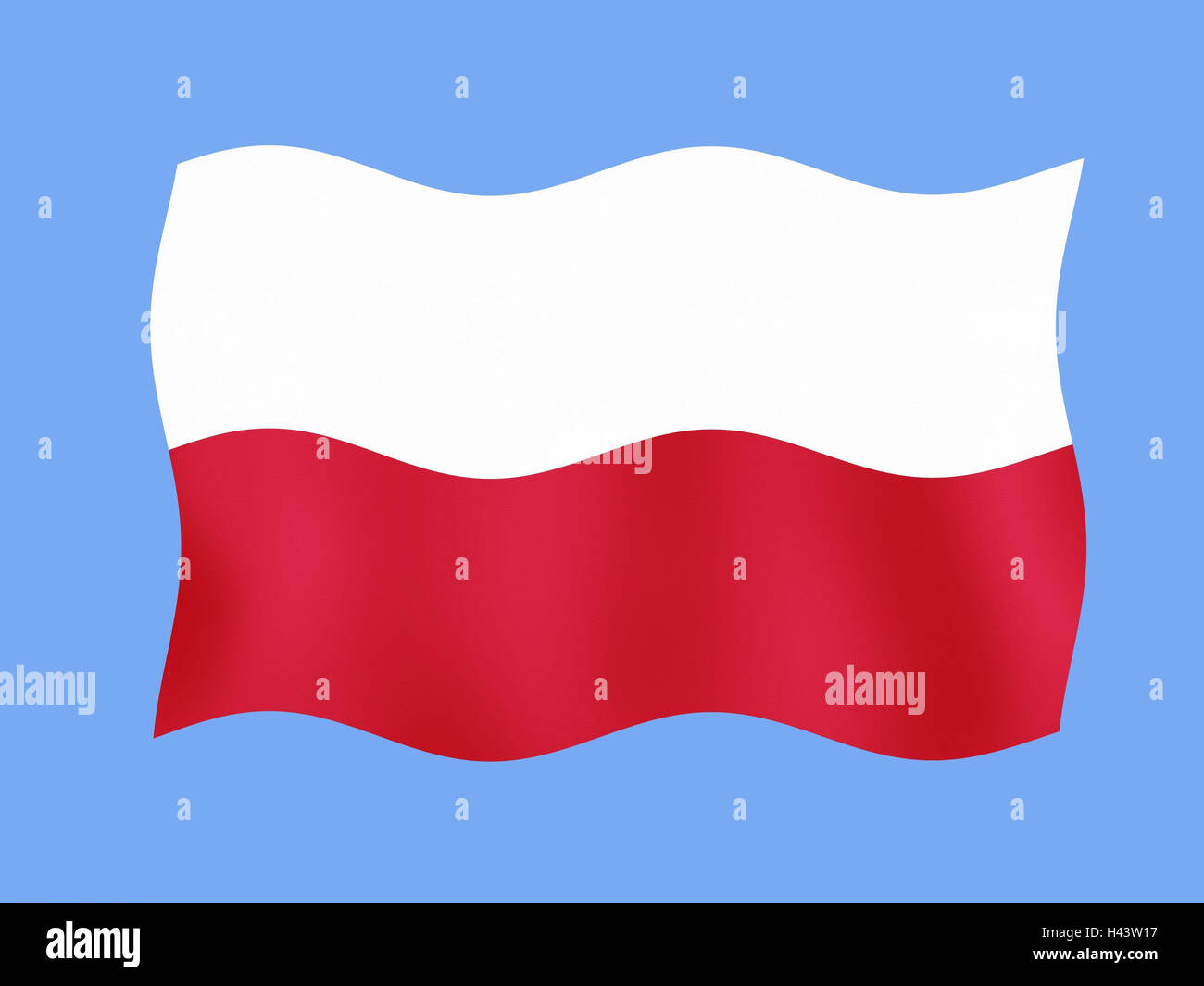 Computer graphics, national flag, Pole, flag, flag, state flag, state figure, blow, in Polish, product photography, Stock Photo