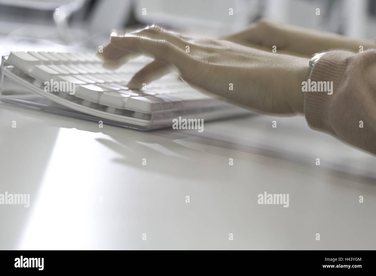 Women's hands, keyboard, data entry, detail, Stock Photo