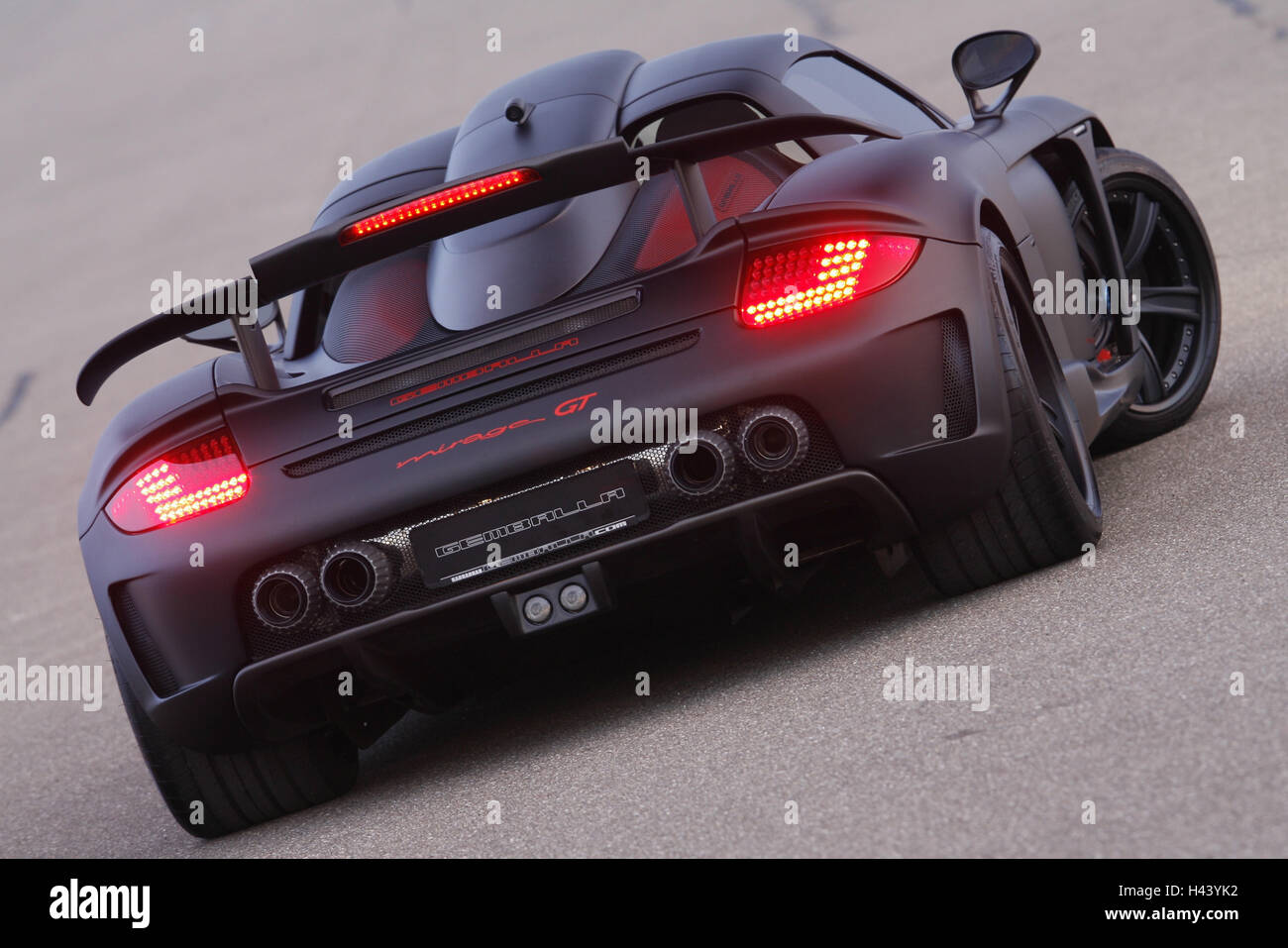 Gemballa Mirage GT, supersports cars, matt black, rear view, Stock Photo