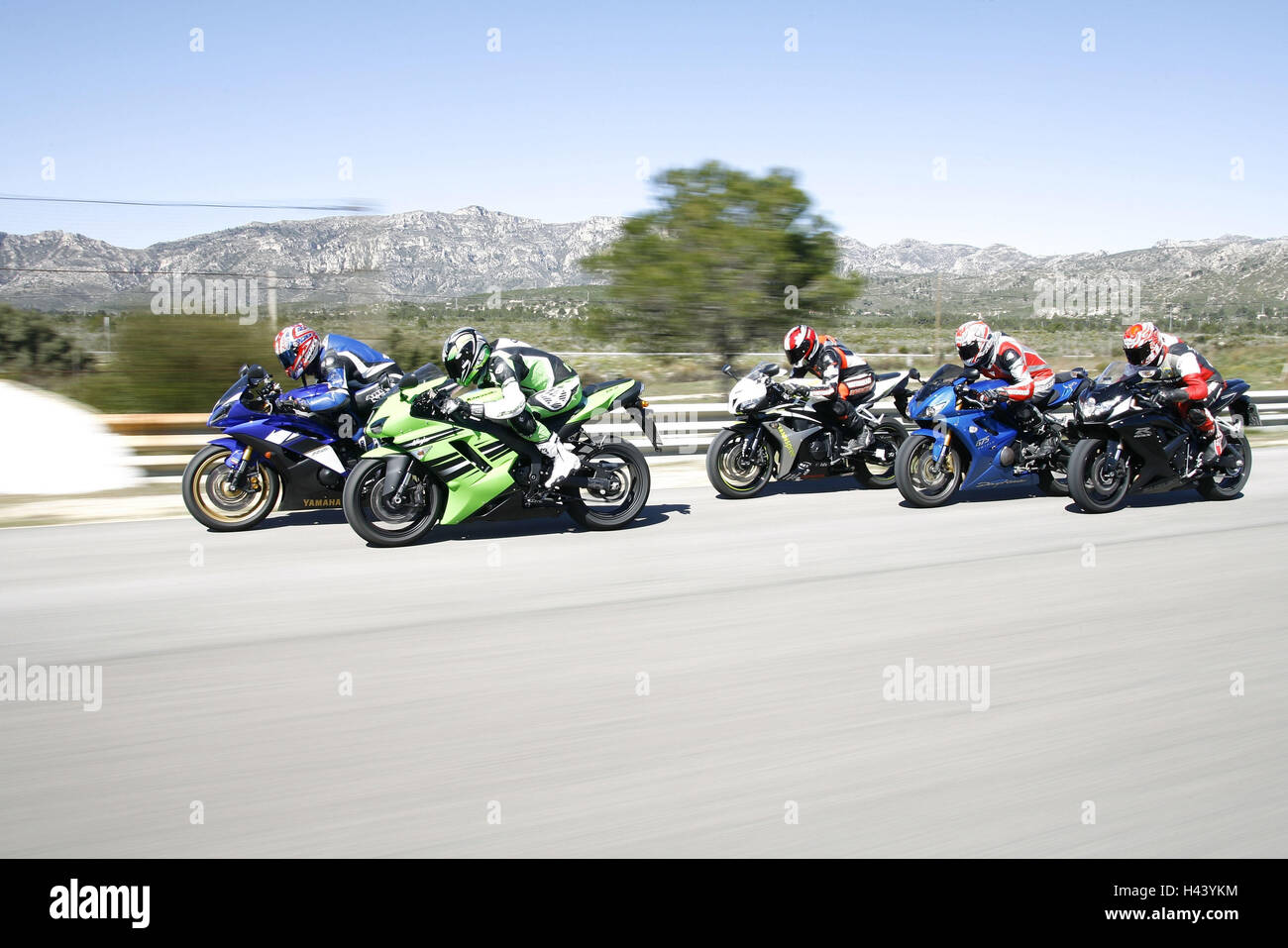 Street, great sport motorcycles, journey, helped to pull, Stock Photo