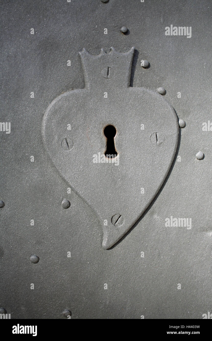 Door, key hole, Stock Photo