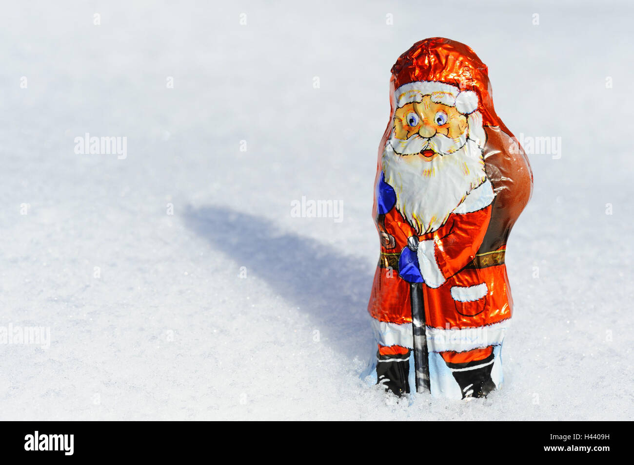 Chocolate Santa Claus, snow, Stock Photo