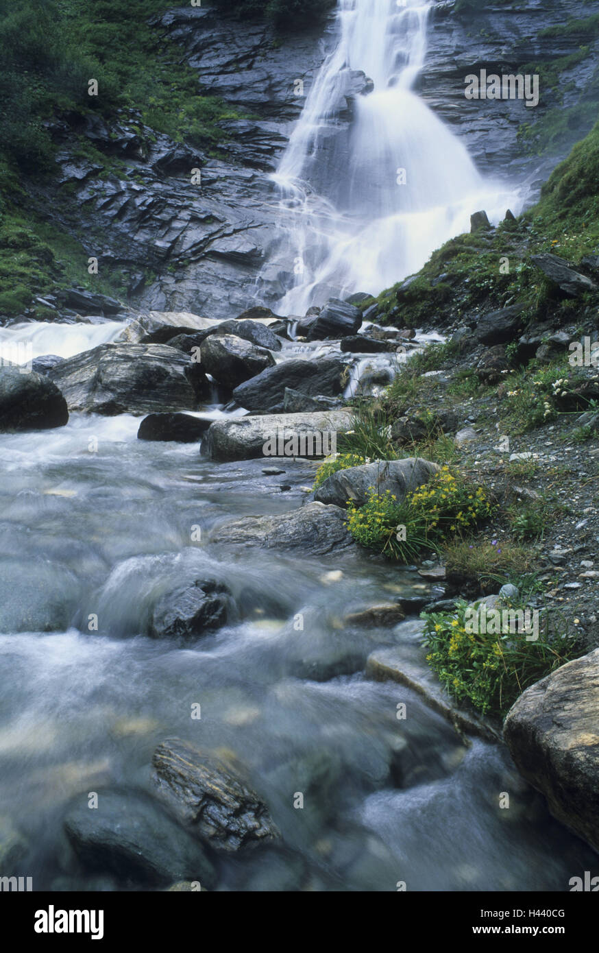 Austria, national park Hohe Tauern, Rauris, Krummeltal, waterfall, spring, Stock Photo