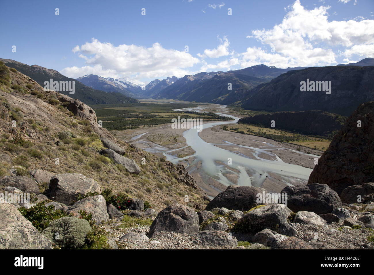 Argentina, Patagonia, Fitz Roy, tablespoon Chalten, the Andes, batch Glaciares national park, river scenery, Stock Photo