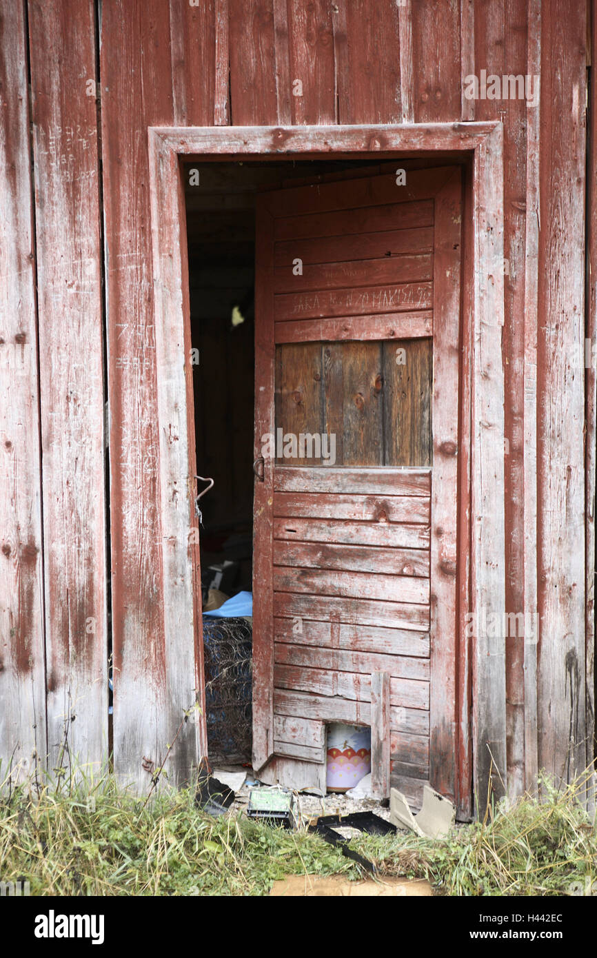 Barn, entrance, detail, outside, icon, dilapidated, unoccupied, expire ...