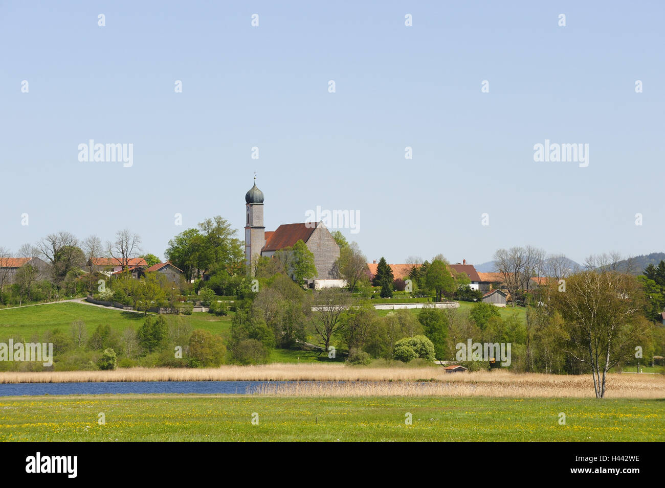 Germany, Bavaria, Allgäu, church Seeg, Stock Photo