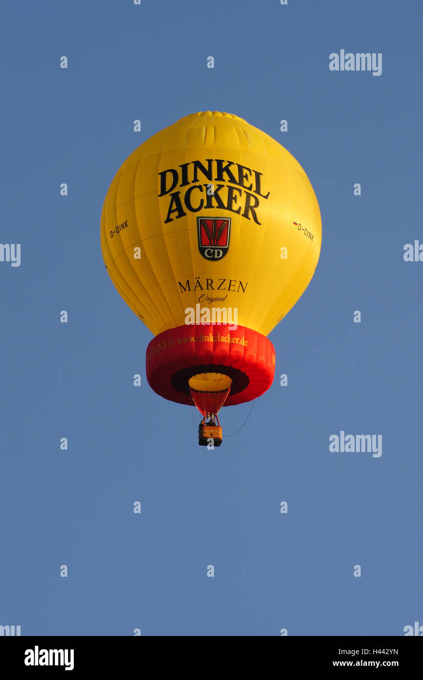 Hot-air balloon, heaven cloudless, Stock Photo