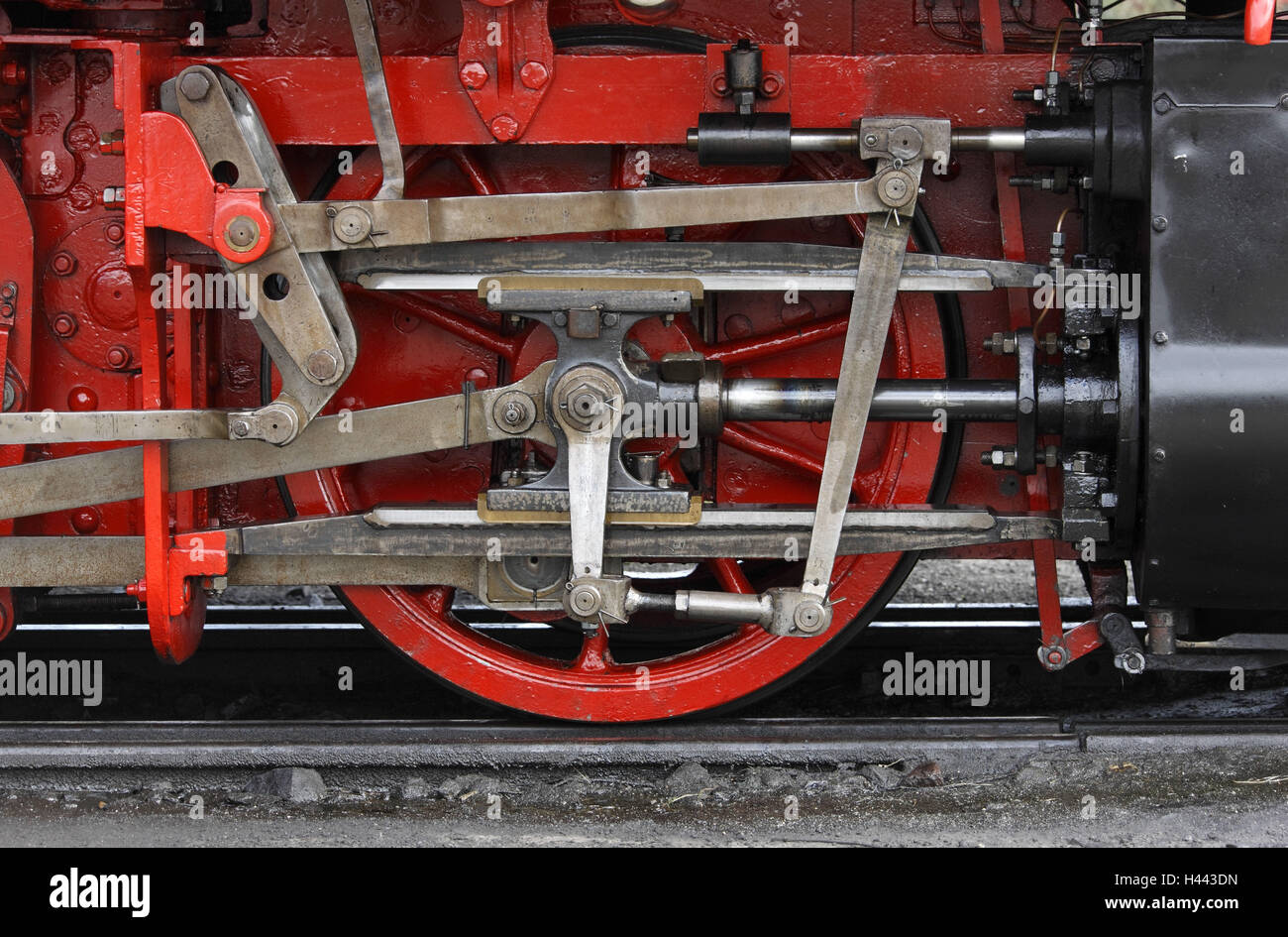 Steam locomotive, 99 5901, year manufacture in 1897, engine, resinous-across trajectory and lump trajectory, Stock Photo