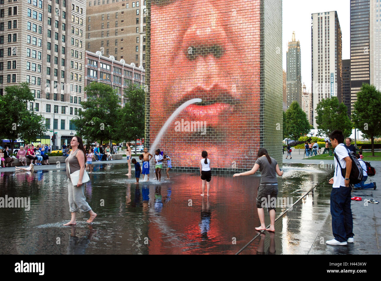 Crown Fountain in Chicago, Illinois Stock Photo