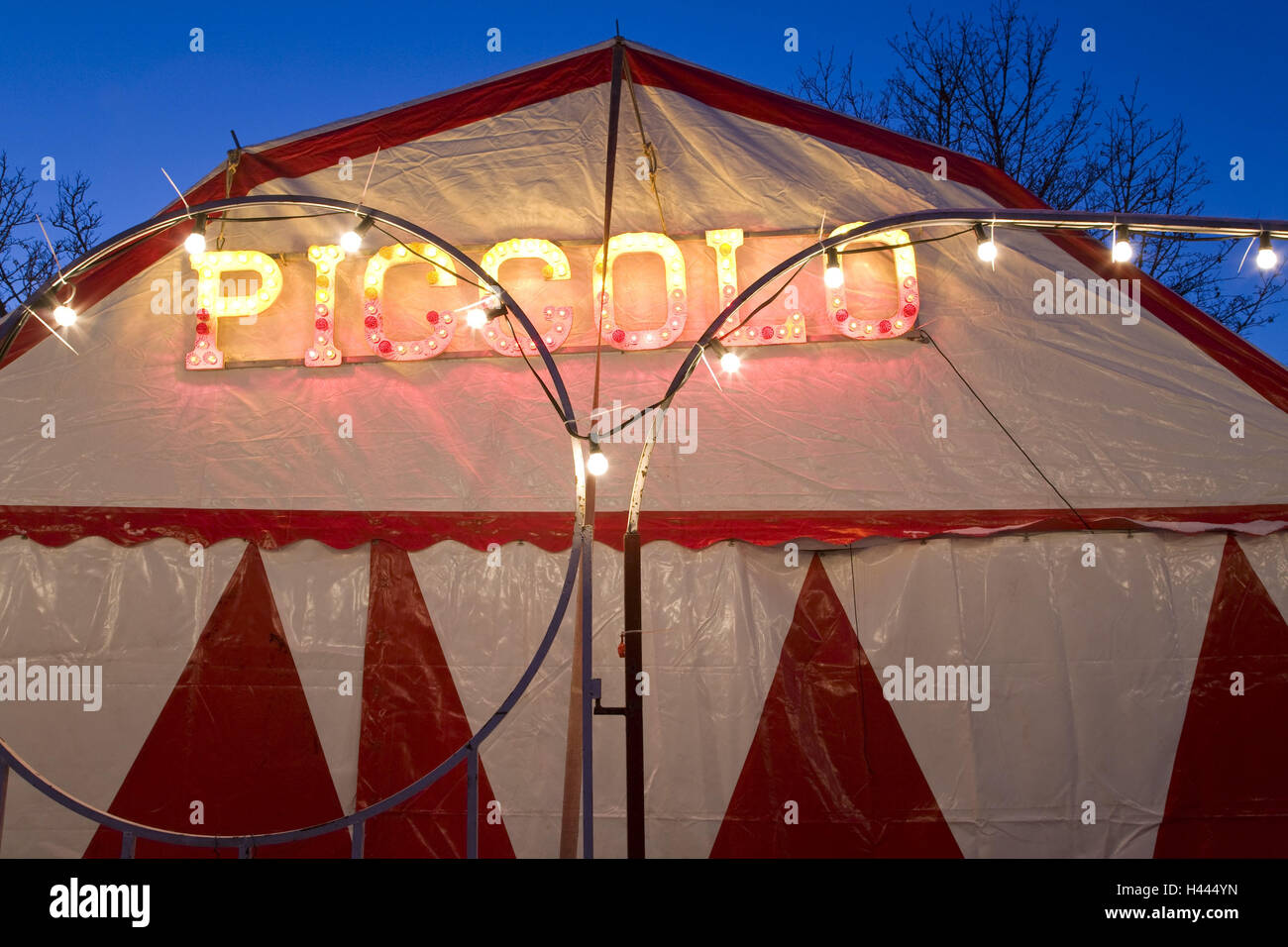 Circus, circus tent, winter, dusk, Stock Photo