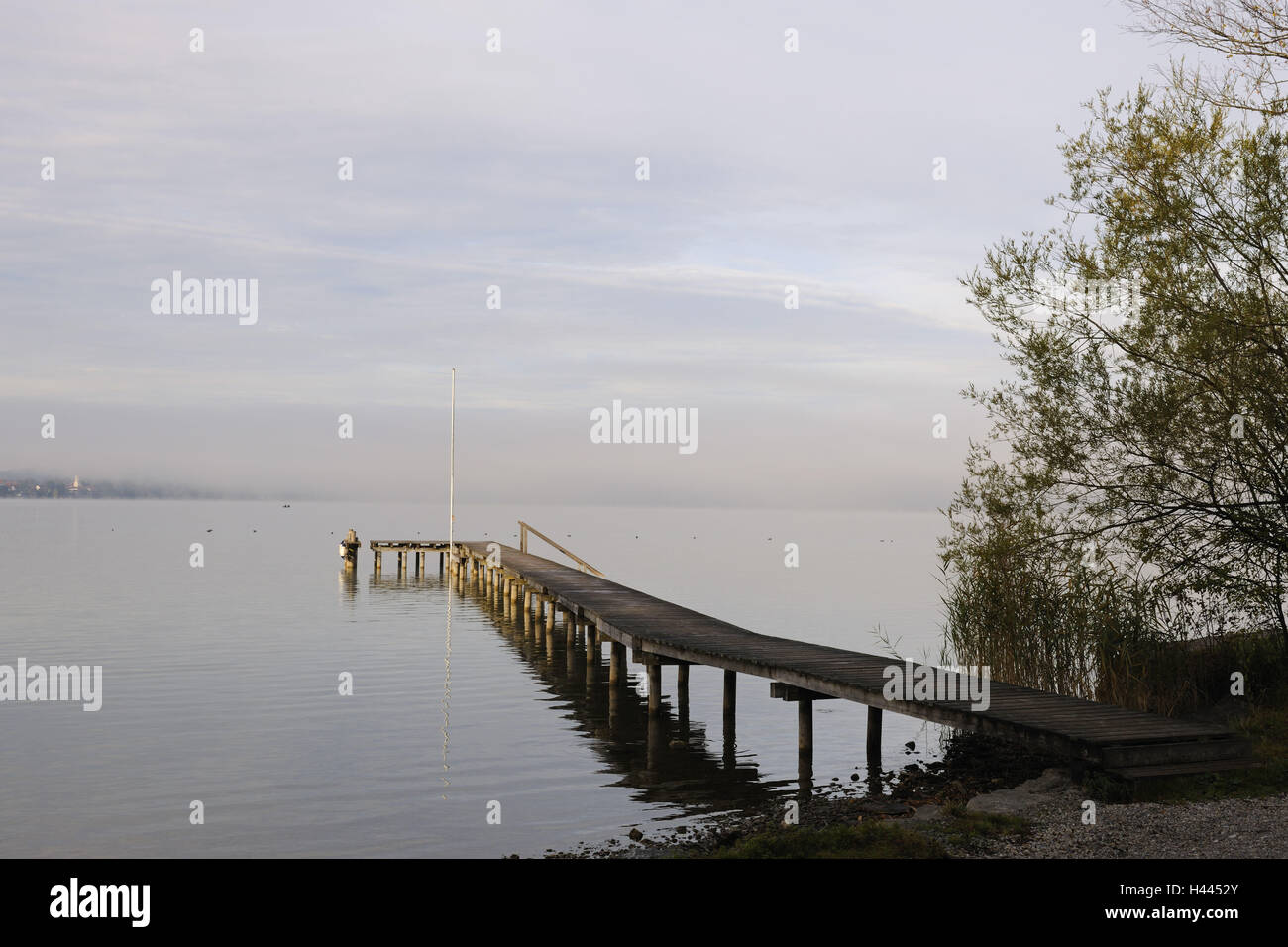Germany, Bavaria, Starnberger lake, bathing jetty, Stock Photo