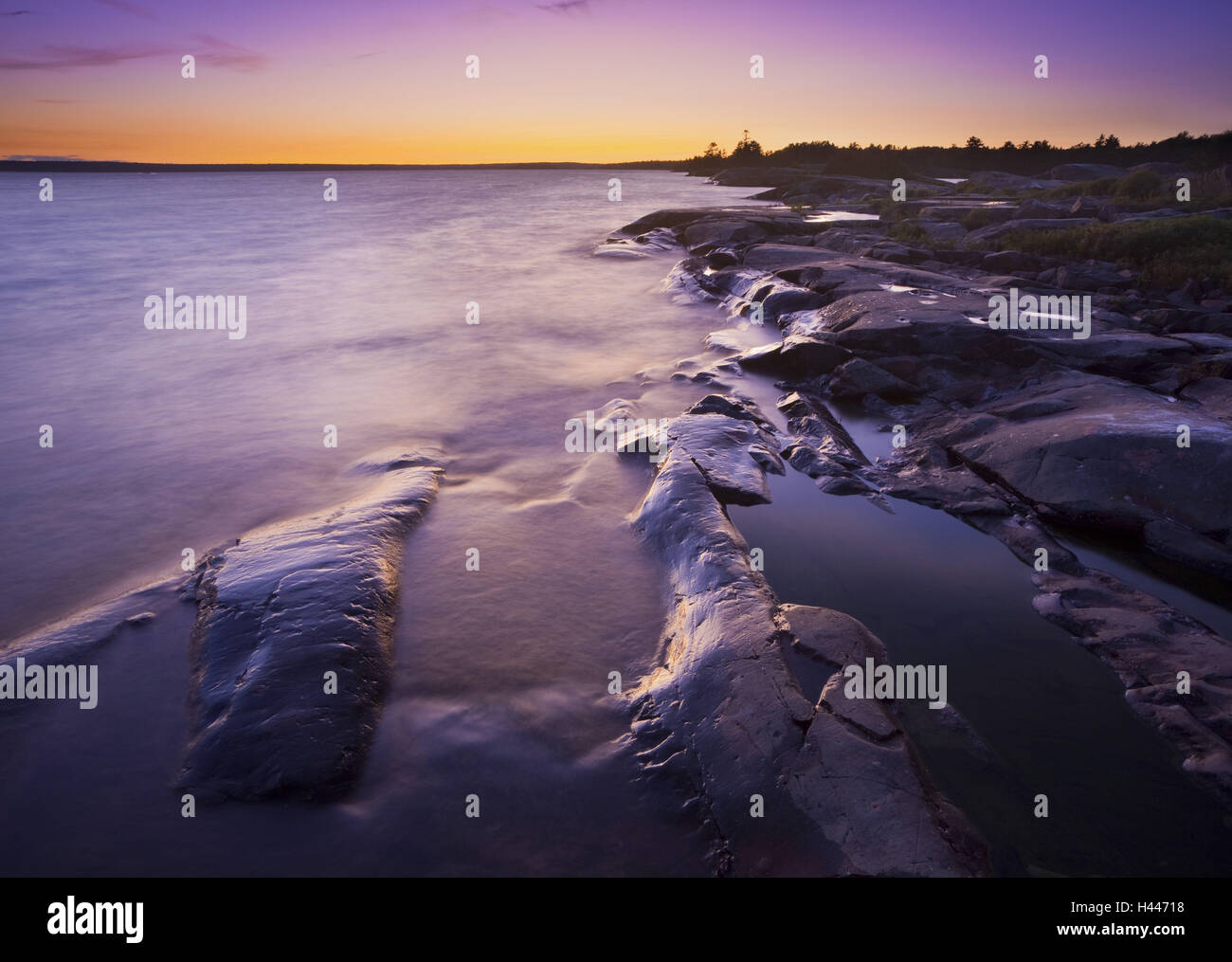 Canada, Ontario, Lake Huron, North Channel, St. Joseph, shore, rock