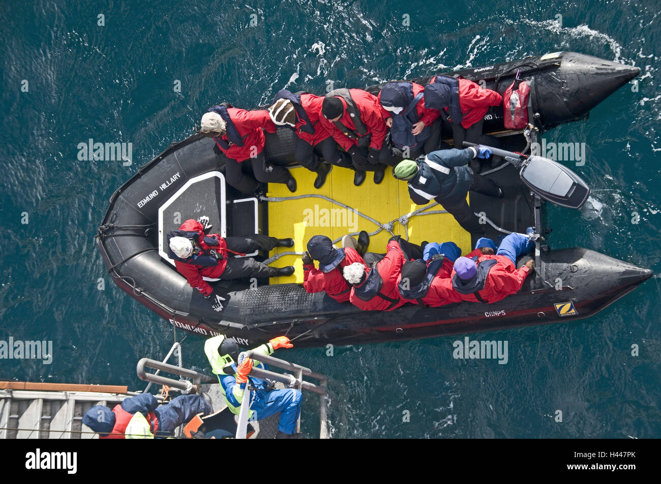 Antarctic, Neko Harbour, cruise ship 'Minerva', tourists, Zodiac, Stock Photo