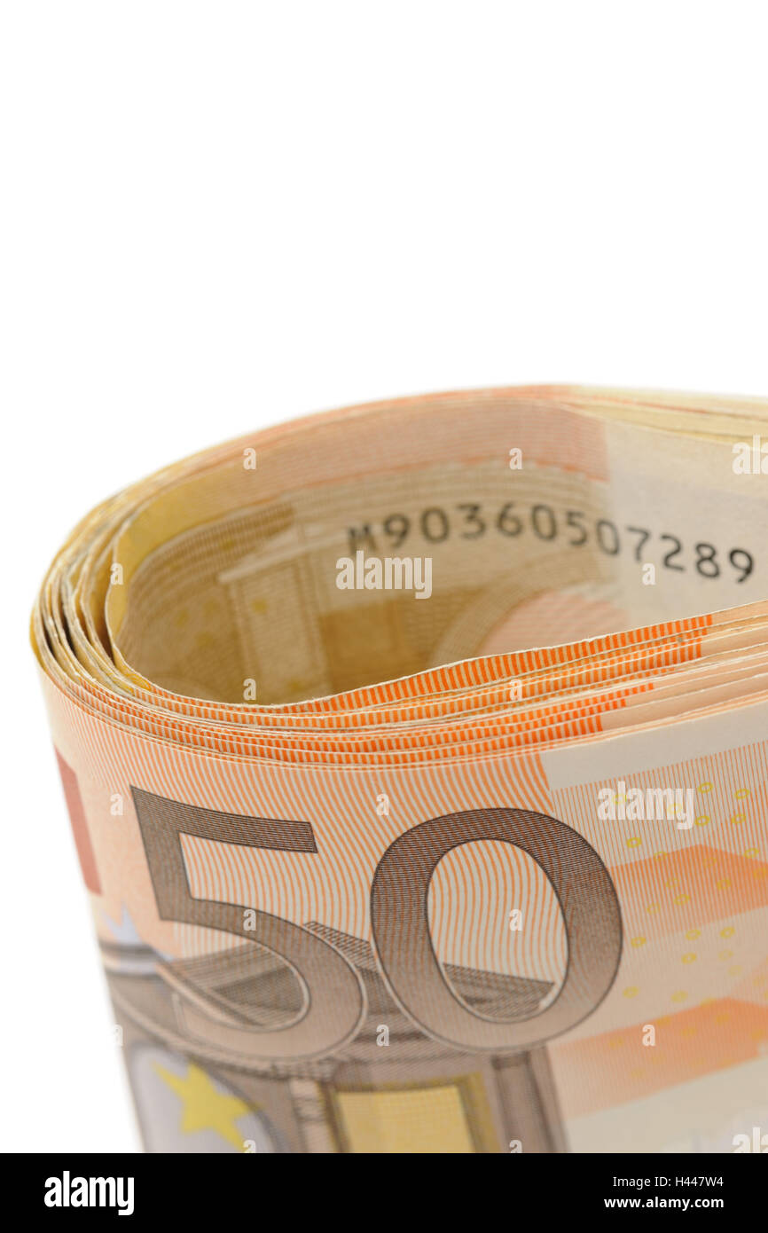 bundle of money, 50 euros, Stock Photo