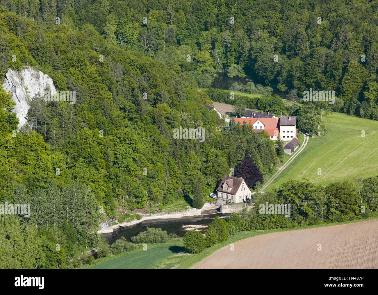 Germany, Baden-Wurttemberg, Beuron, hamlet Saint Maurus, Danube valley ...